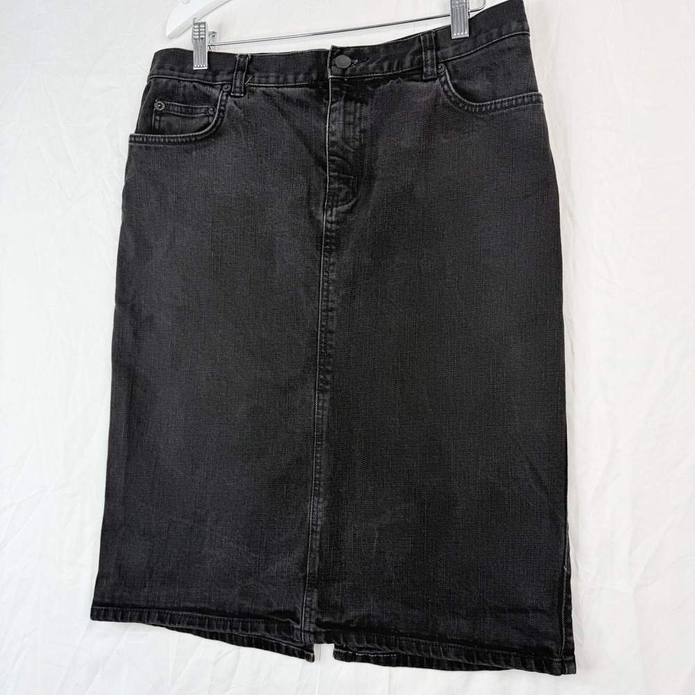 Lauren Jeans Co Ralph Lauren Denim Skirt Women's SZ-8 Black Stretch Cotton - Picture 4 of 15